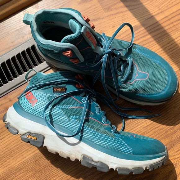 Hoka One One Hiking Shoes Women Size 10.5 Blue Teal Sneakers Outdoor - Picture 1 of 5